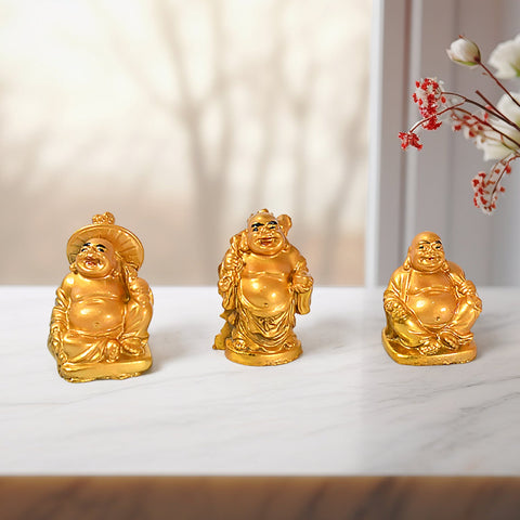 Golden Smiles: 6 Prosperity Buddha 6-Piece Collection