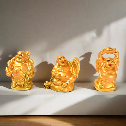 Golden Smiles: 6 Prosperity Buddha 6-Piece Collection