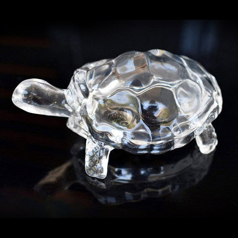 Crystal glass turtle-tortoise for Feng Shui and Vastu