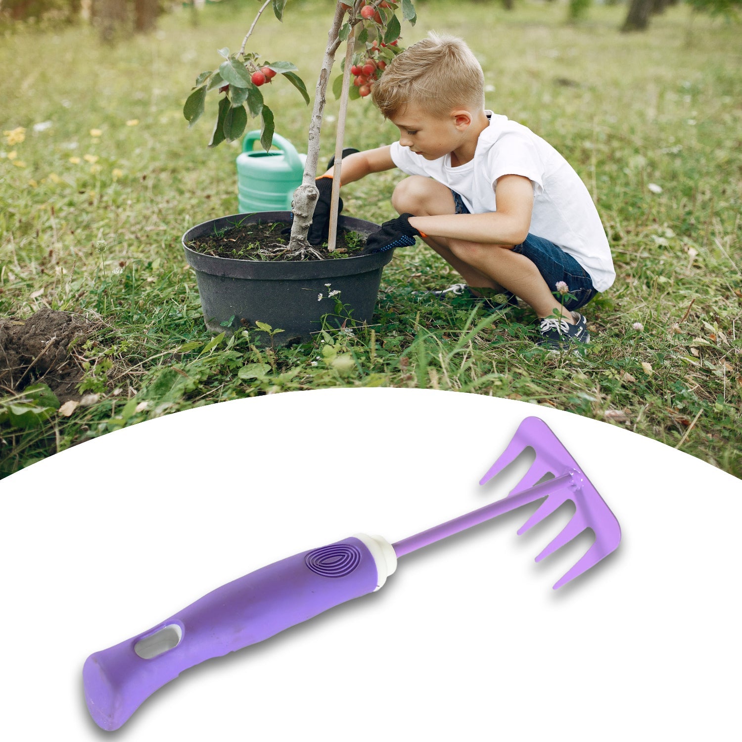 Pogrovea Gardening Rake-Purple