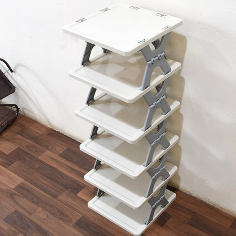 6-layer foldable shoe rack, mix color