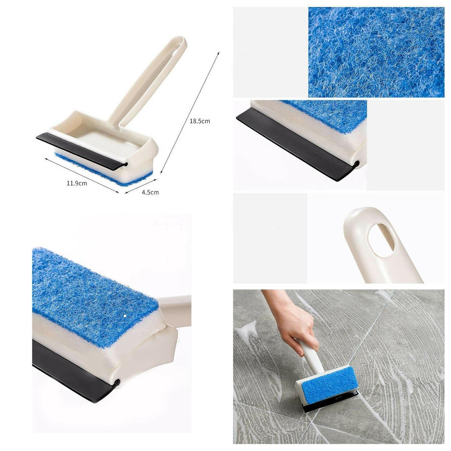 Multifunctional cleaning brush for grout and tiles