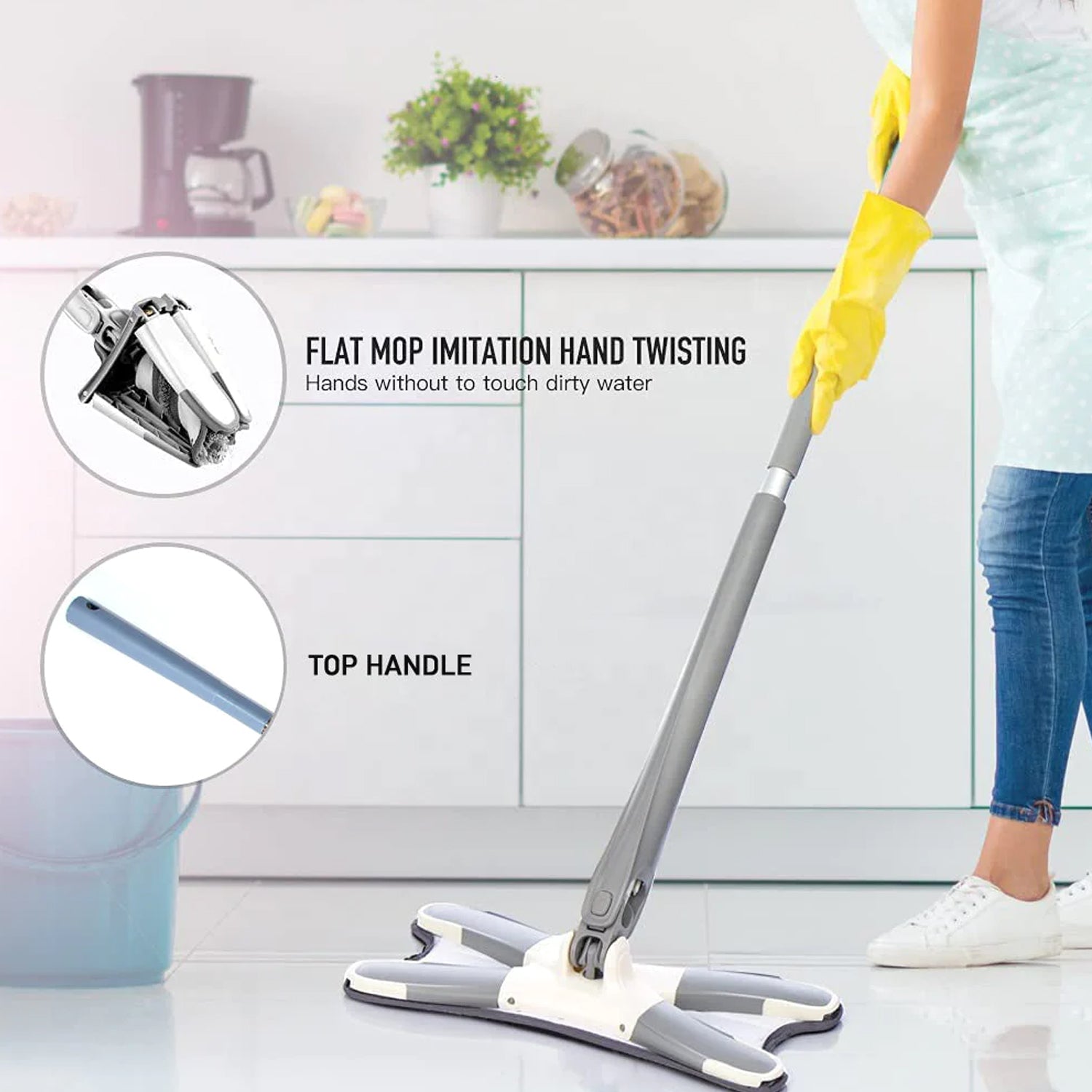 360¬∞ mop for cleaning hard-to-reach areas like walls and ceilings