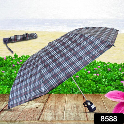 Classic 3 Fold Umbrella - Check