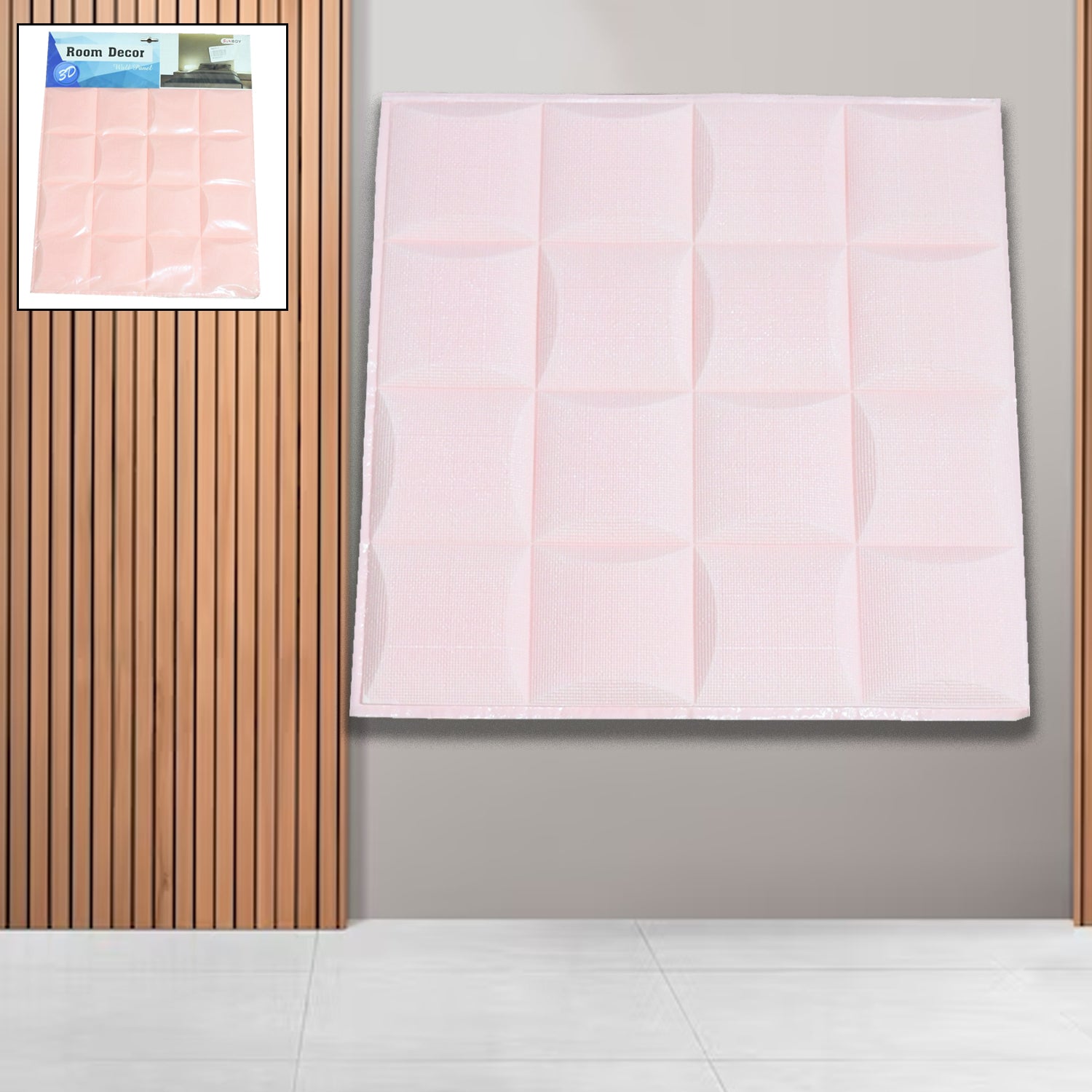 InstaWalls 3D Wall Decor Wallpaper: Pink