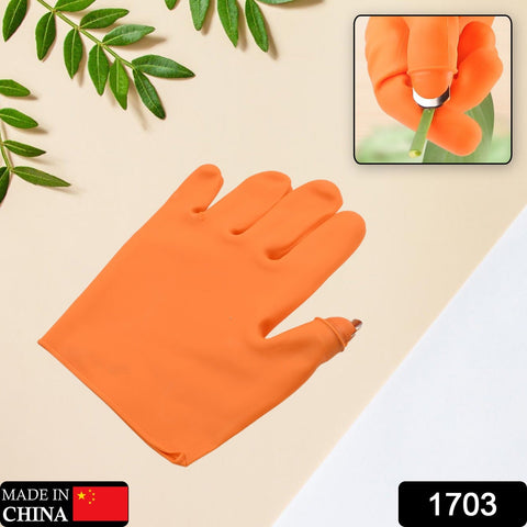 Garden gloves with thumb knife for harvesting, right-handed, silicone gear.