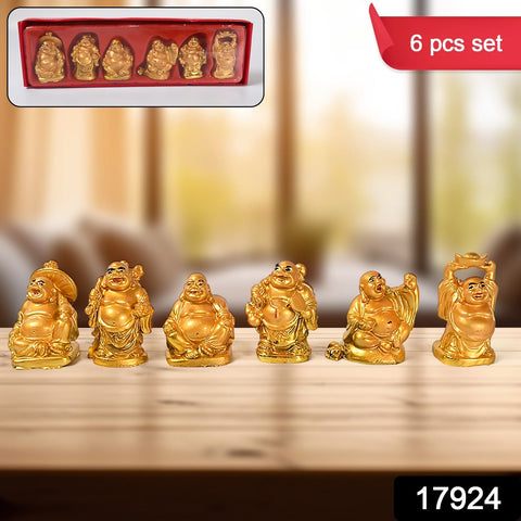 Golden Smiles: 6 Prosperity Buddha 6-Piece Collection